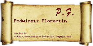 Podwinetz Florentin névjegykártya